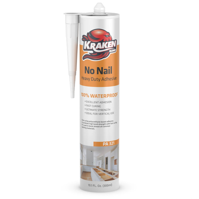 Kraken Bond Ultra Grab No Nail Heavy Duty Polyurethane Adhesive - Clear, 10.1 fl oz