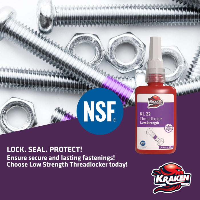 Kraken Bond Low Strength Purple Threadlocker - KL 22, 1.7 oz / 50 ml
