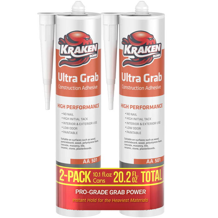 Kraken Bond Ultra Grab Construction Adhesive - White, 10.1 fl oz