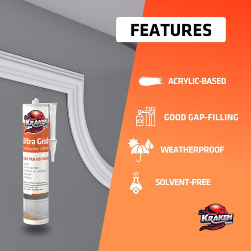 Kraken Bond Ultra Grab Construction Adhesive - Features