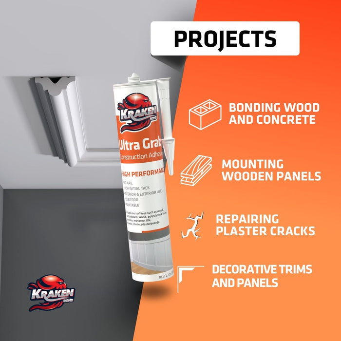 Kraken Bond Ultra Grab Construction Adhesive - Projects