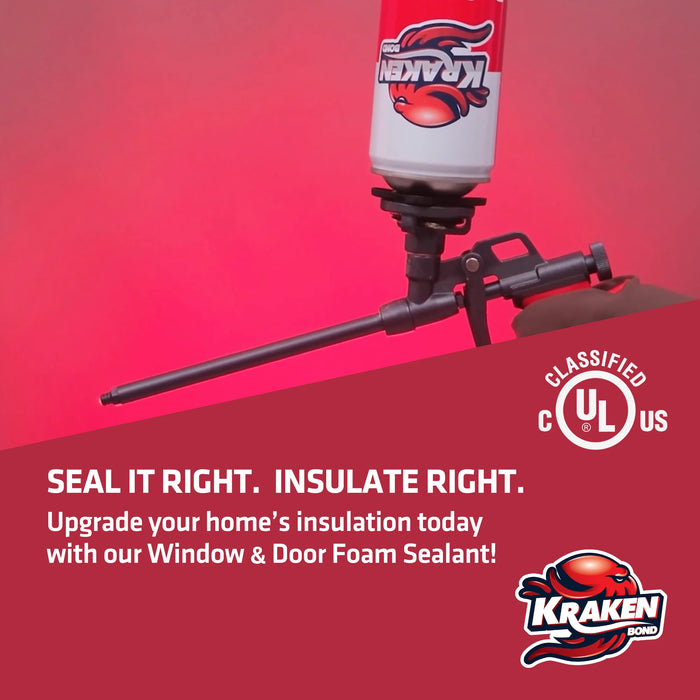 Kraken Bond PRO Window & Door Gap Filler 24oz / 32oz, Low Expansion Gun Foam