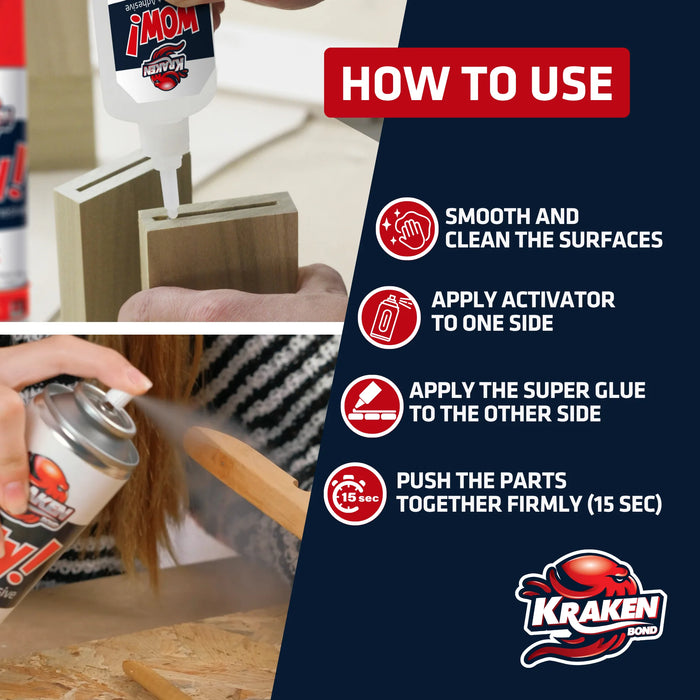 Kraken Bond WOW Super Fast Adhesive Set