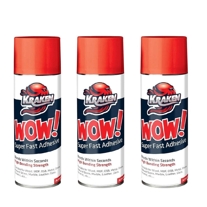 Kraken Bond WOW CA Glue Accelerator Spray (Only Activator) - 3 Pack