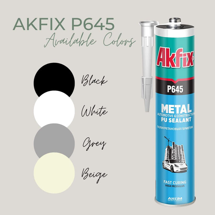 Akfix P645 Automotive Seam Sealer - Metal Automotive & Construction Polyurethane Sealant, 10.1 fl oz