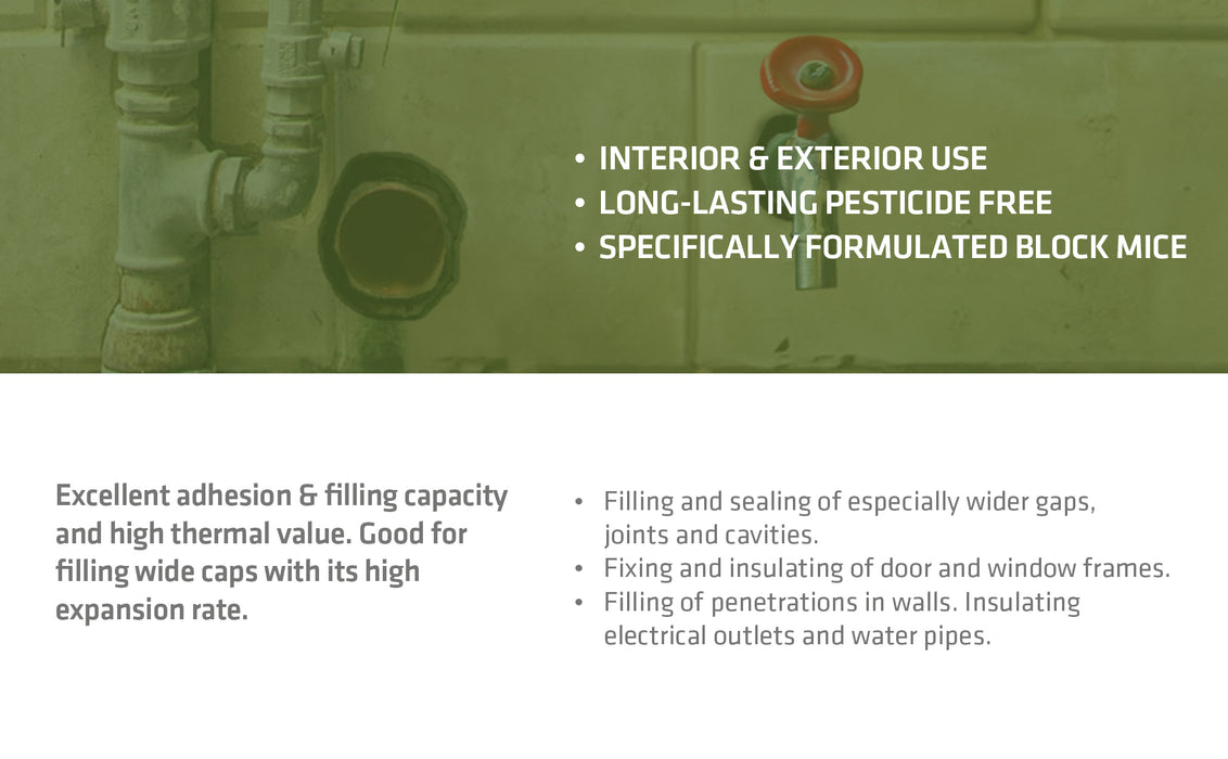 Kraken Bond Pro PestSafe Foam Sealant - Pest & Rodent Block Foam, 24 oz