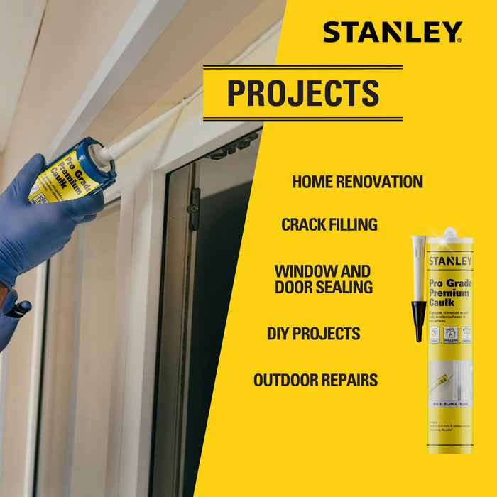 Stanley Pro Grade Premium Caulk - Siliconized Sealant - Projects