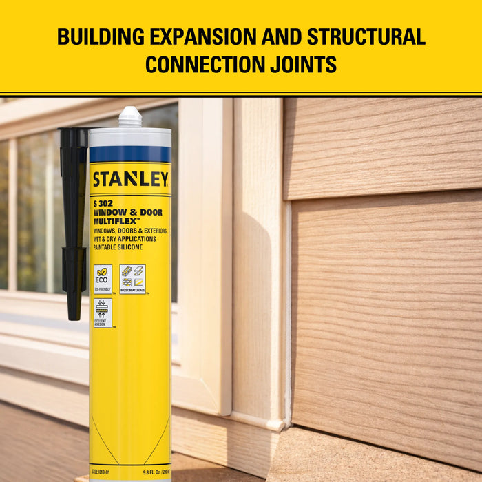 Stanley S302 Window & Door Multiflex - Flexi Seal, White, 9.8 fl oz