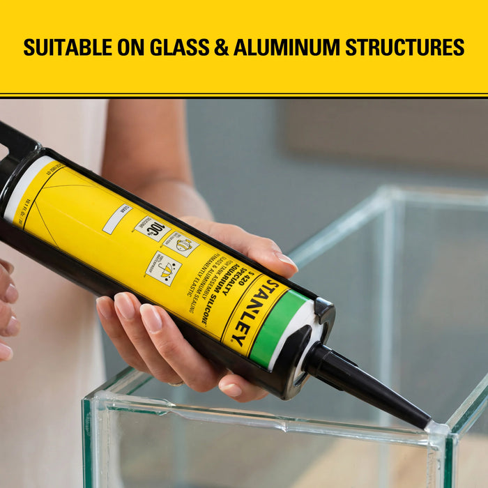 Stanley S420 Specialty Aquarium Silicone - Black & Translucent Clear, 10.1 fl oz
