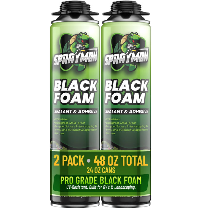 Sprayman Pro Black Spray Foam for Pond, Waterfall, Landscaping, and RVs - Gun Foam, 24 oz