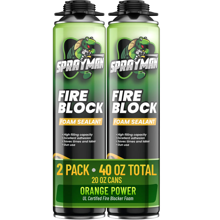 Sprayman Pro Fire Block Foam – Gun Foam, Orange, 20 oz