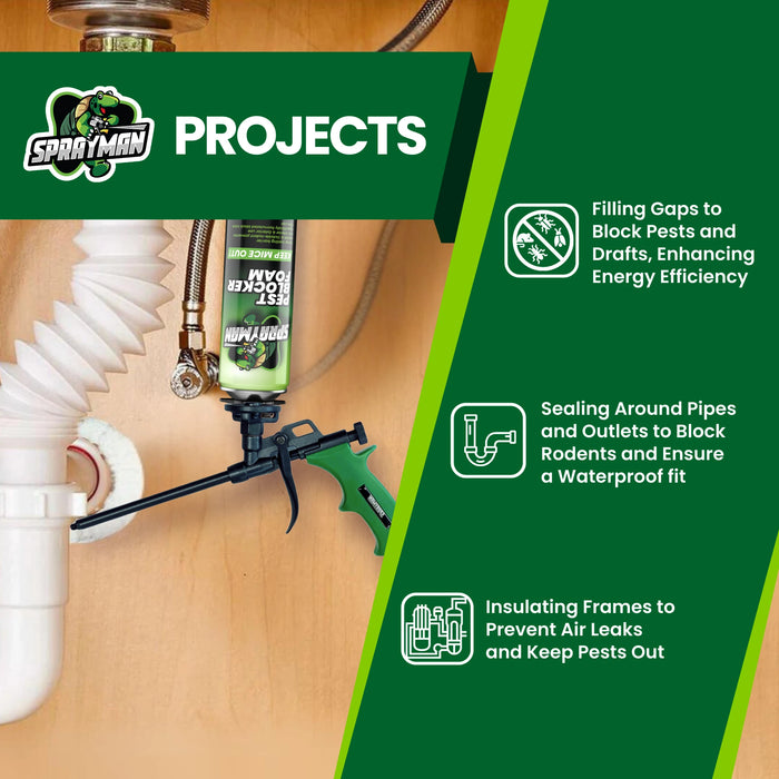 Insulation & Pest Block DIY Kit – 240 sq ft Closed Cell DIY Spray Foam Insulation System with Pest & Window Foam