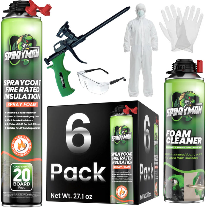 Sprayman Spraycoat Thermal & Sound Insulation Spray Foam, Closed Cell - Fire Rated