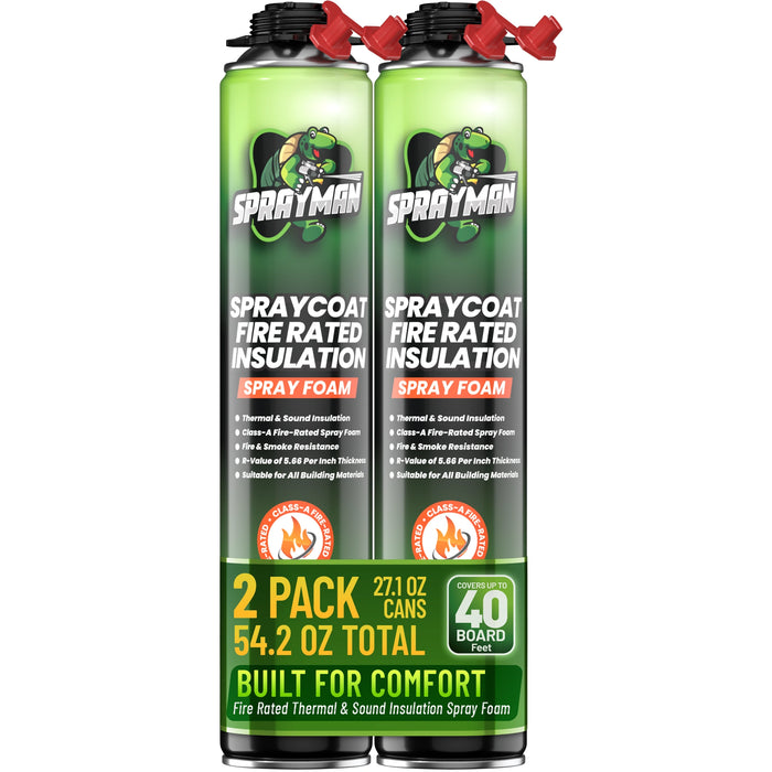 Sprayman Spraycoat Thermal & Sound Insulation Spray Foam, Closed Cell - Fire Rated