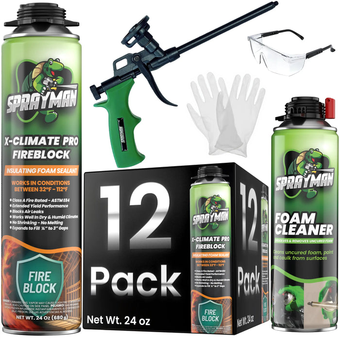 Sprayman X-Climate Pro Fire Block Insulating Foam Sealant
