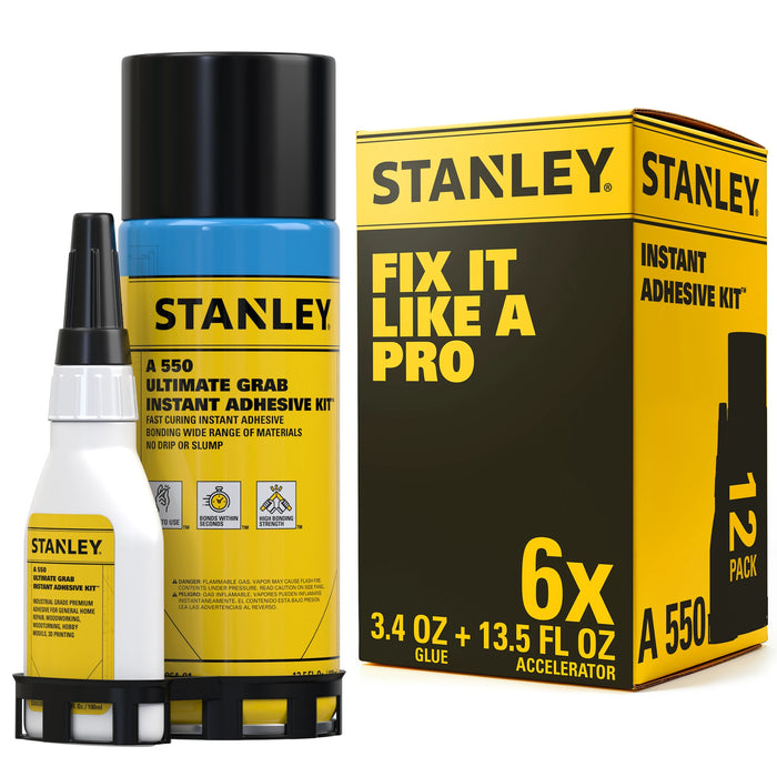 Stanley A550 Instant Adhesive Set - CA Glue and Activator