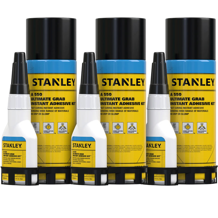 Stanley A550 Instant Adhesive Set - CA Glue and Activator