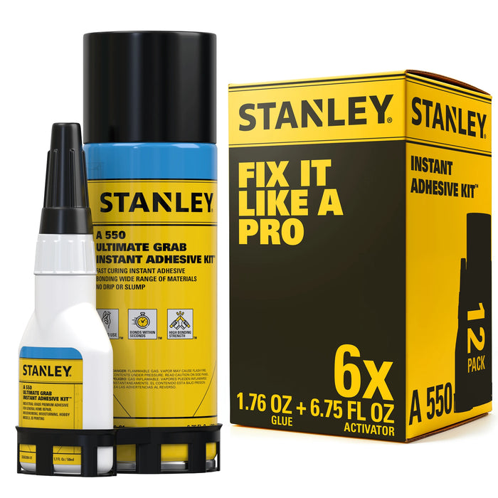 Stanley A550 Instant Adhesive Set - CA Glue and Activator