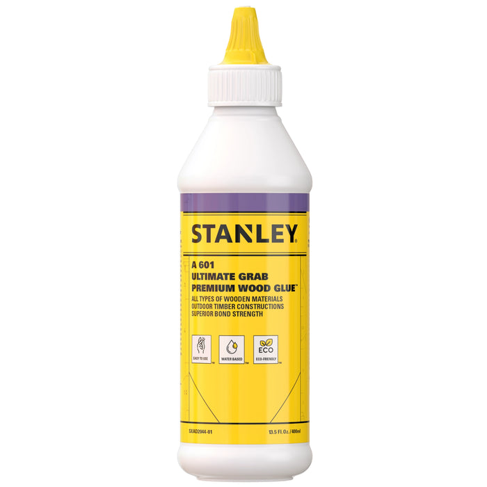 Stanley A601 Ultimate Grab Premium Wood Glue, 13.5 fl oz