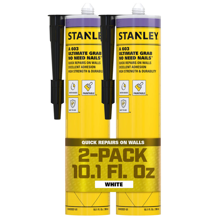 Stanley A603 Ultimate Grab No Need Nails - White, 10.1 fl oz