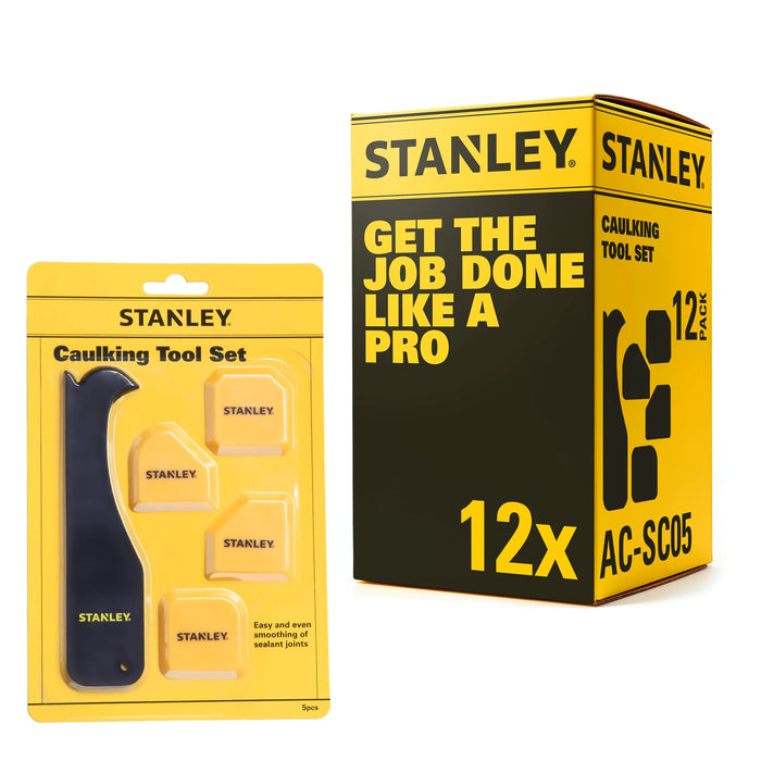 Stanley Caulking Tool Set – Sealant Scraper & Caulk Smoother Pads