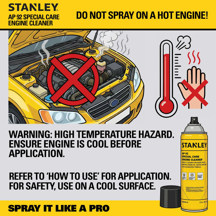 Stanley AP92 Special Care Engine Cleaner & Degreaser Spray - Citrus-Based, 12 oz