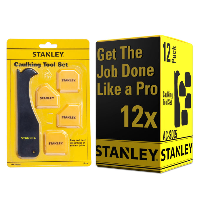 Stanley Caulking Tool Set – Sealant Scraper & Caulk Smoother Pads