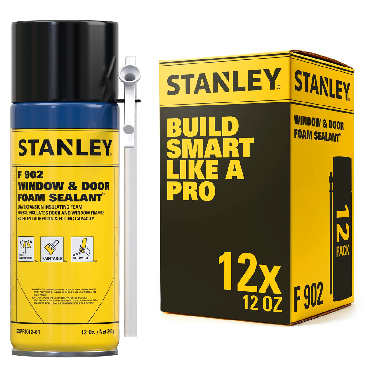 Stanley F902 Window & Door Foam Sealant | Low Expansion, 12 oz