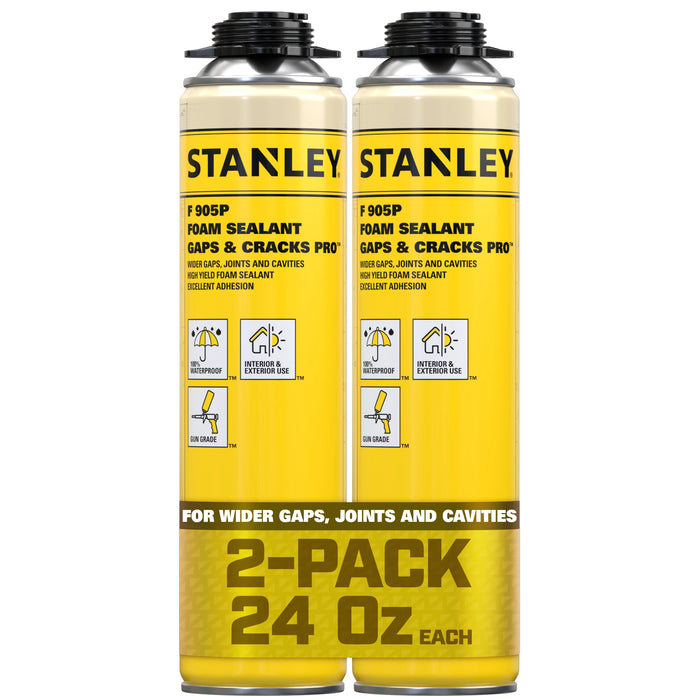 Stanley F905P Gaps & Cracks Pro Foam Sealant - Gun Foam, 24oz