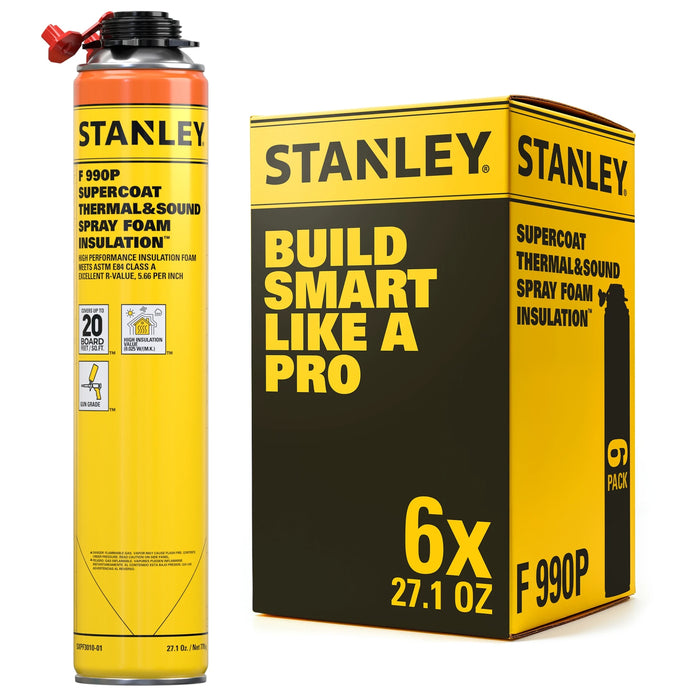 Stanley F990P SuperCoat Thermal & Sound Spray Foam Insulation (Closed Cell), 27.1oz