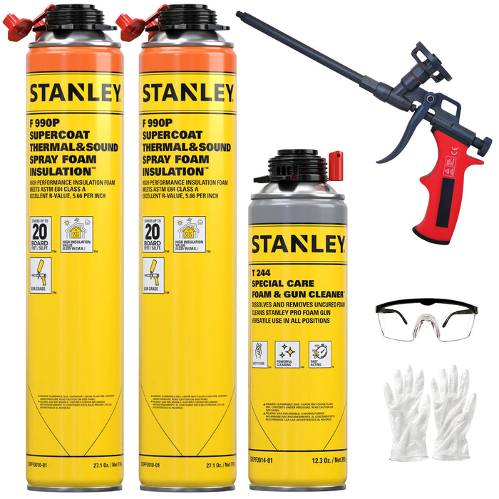 Stanley F990P SuperCoat Thermal & Sound Spray Foam Insulation (Closed Cell), 27.1oz
