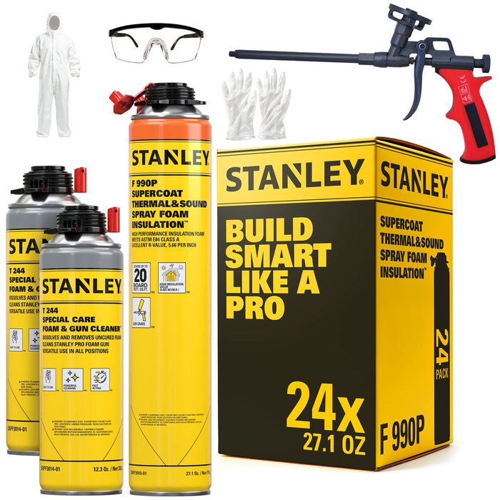 Stanley F990P SuperCoat Thermal & Sound Spray Foam Insulation (Closed Cell), 27.1oz