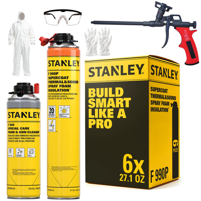 Stanley F990P SuperCoat Thermal & Sound Spray Foam Insulation (Closed Cell), 27.1oz