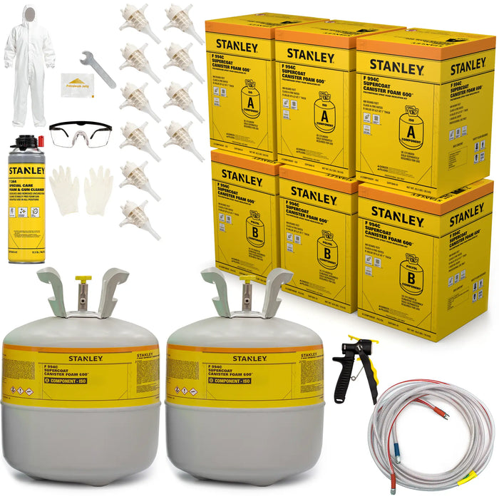 Stanley F994C Supercoat Canister Foam 600™ - Two Component Spray Foam Insulation Kit (600 board feet) - Class A Fire Rated, Closed Cell