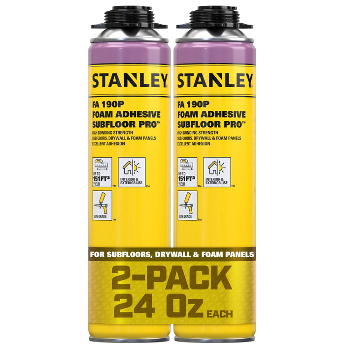 Stanley FA190P Foam Adhesive Subfloor Pro | High-Yield, 24 oz