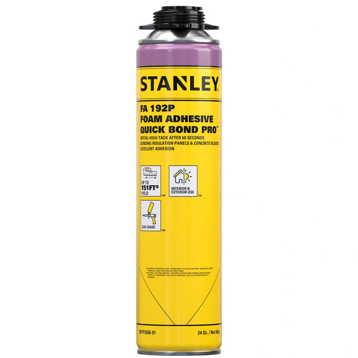 Stanley FA192P Quick Bond Pro Construction Gun Foam Adhesive, 24 oz