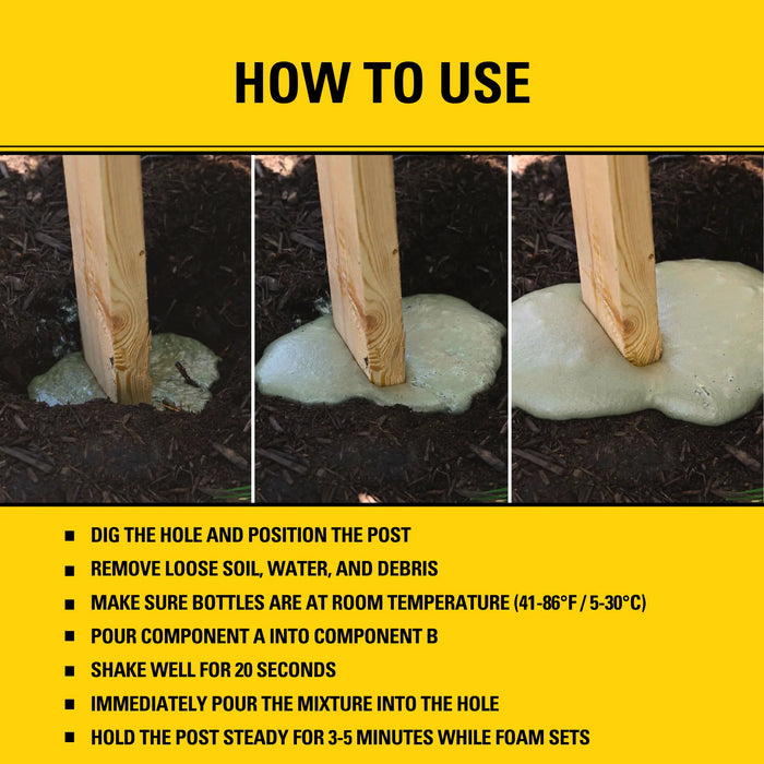 Stanley F996 Post Fix, Fence Post Foam - Rapid Installation Composite, 23.8 oz