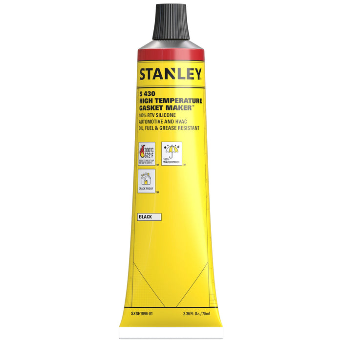 Stanley S430 High Temp Gasket Maker - RTV Silicone Sealant - Black