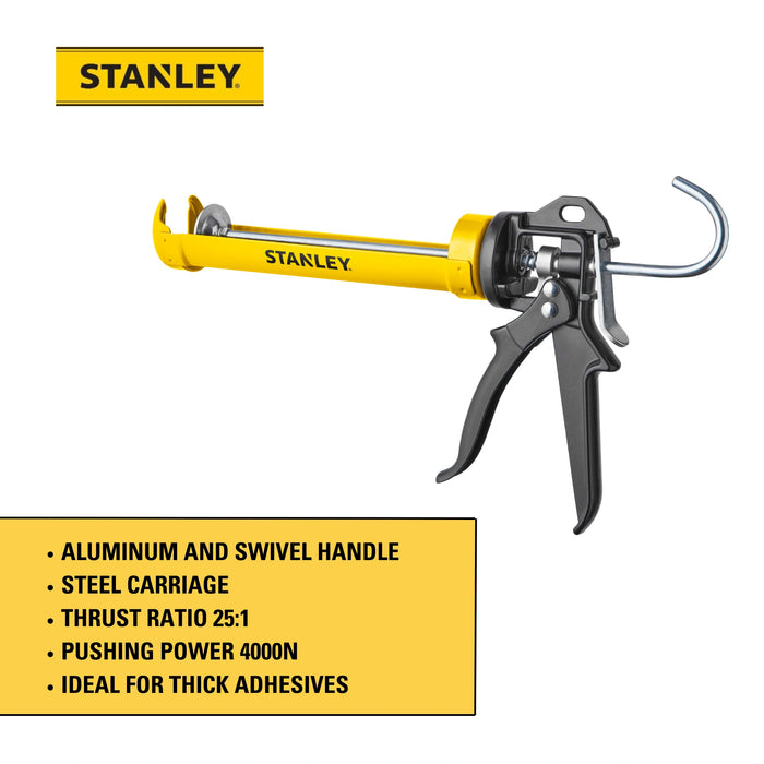 Stanley Heavy Duty Professional Caulking Gun – 25:1 Thrust Ratio