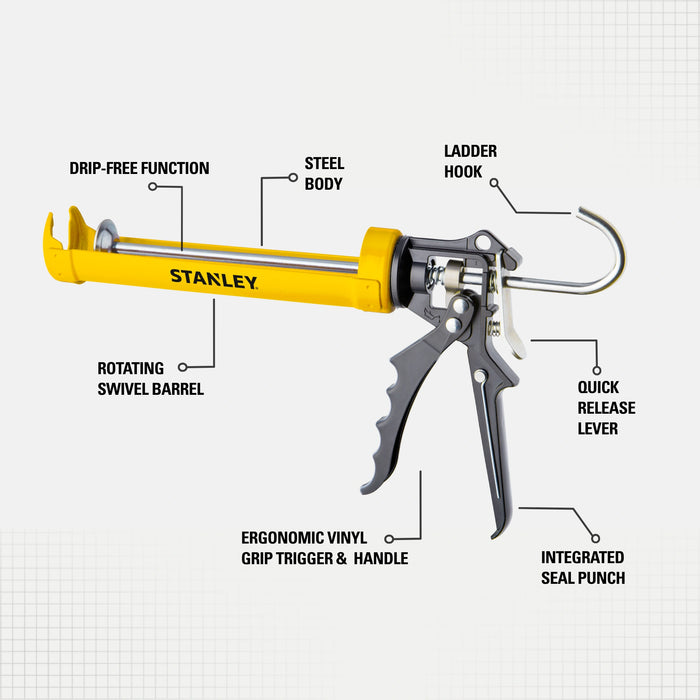 Stanley Professional Caulk Gun – 18:1 Thrust Ratio, PRO-CG2