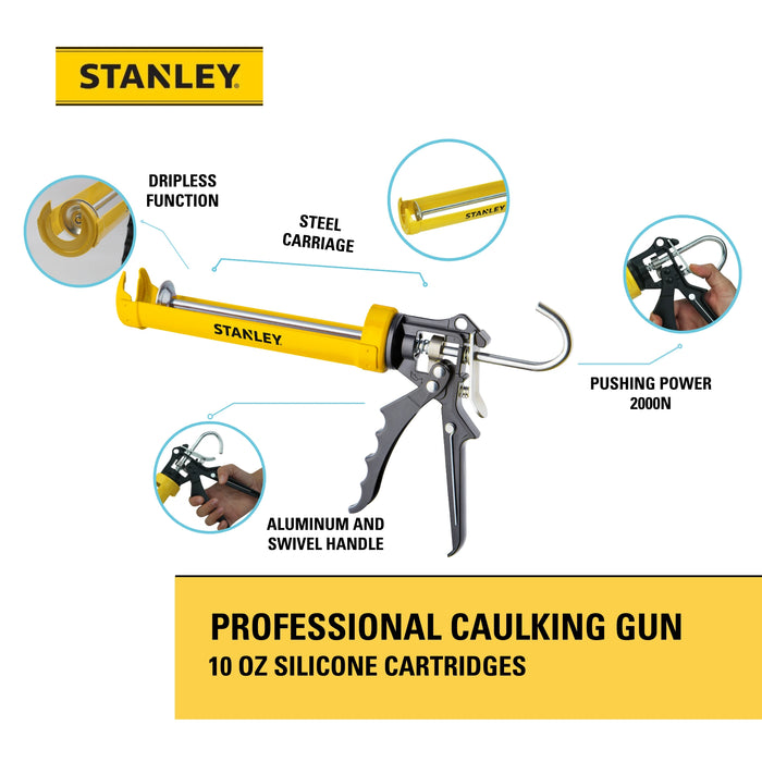 Stanley Professional Caulk Gun – 18:1 Thrust Ratio