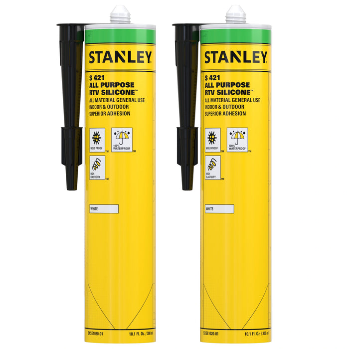 Stanley S421 All Purpose RTV Silicone Sealant (Acetoxy Cure) - MultiColor, 10.1 fl oz