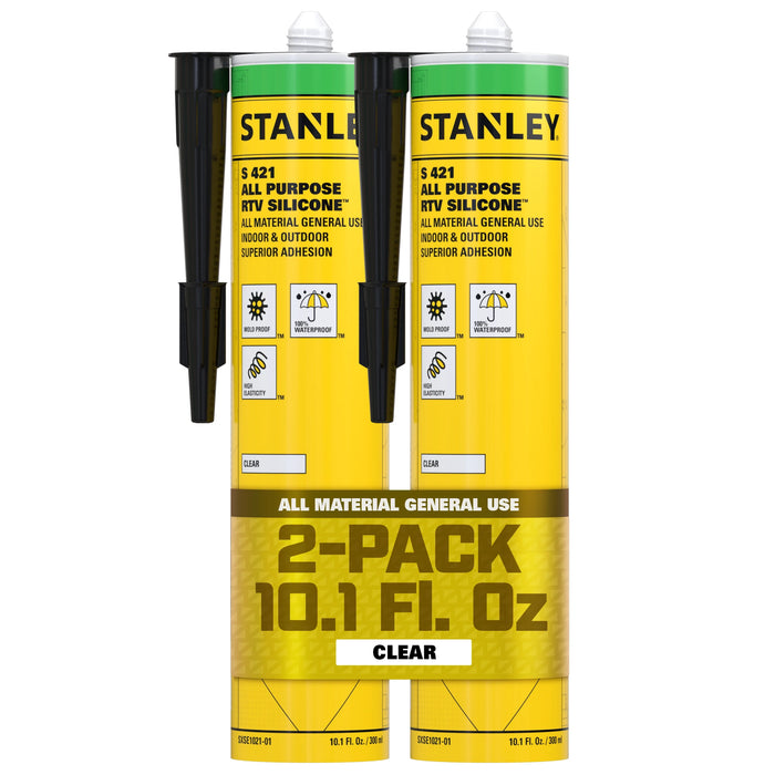 Stanley S421 All Purpose RTV Silicone Sealant (Acetoxy Cure) - MultiColor, 10.1 fl oz