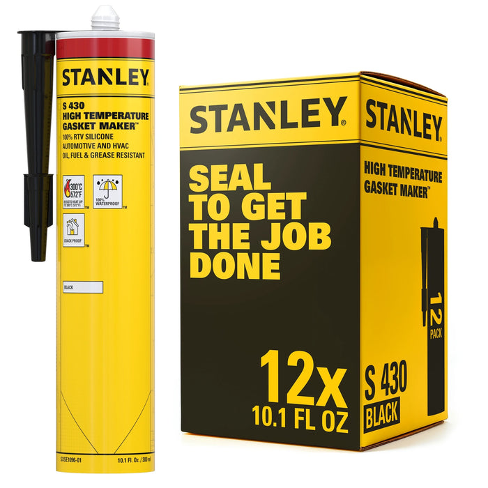 Stanley S430 High Temp Gasket Maker - RTV Silicone Sealant - Black