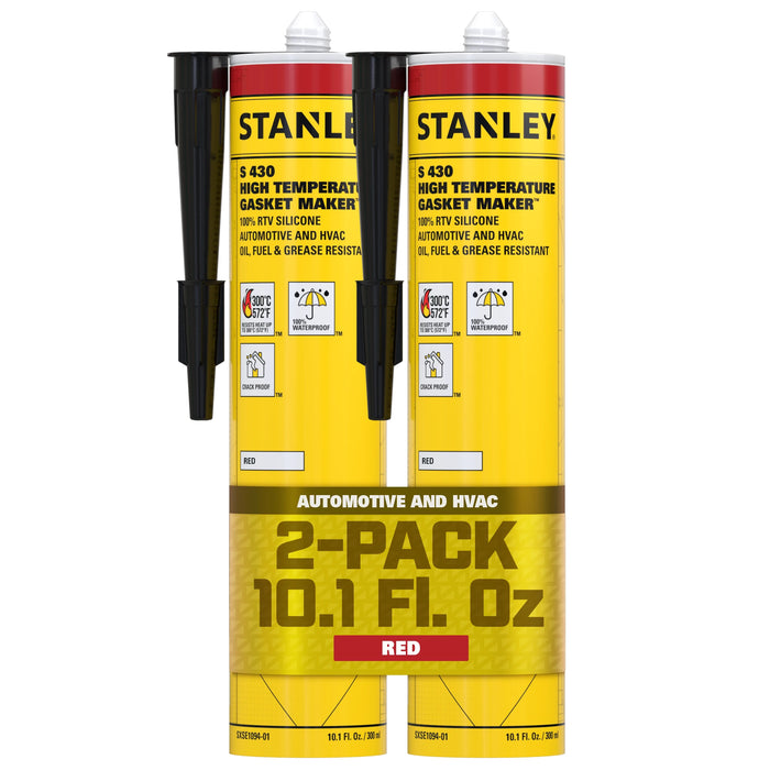 Stanley S430 High Temp Gasket Maker - RTV Silicone Sealant - Red