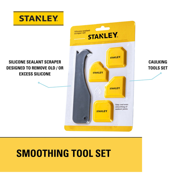 Stanley Caulking Tool Set – Sealant Scraper & Caulk Smoother Pads