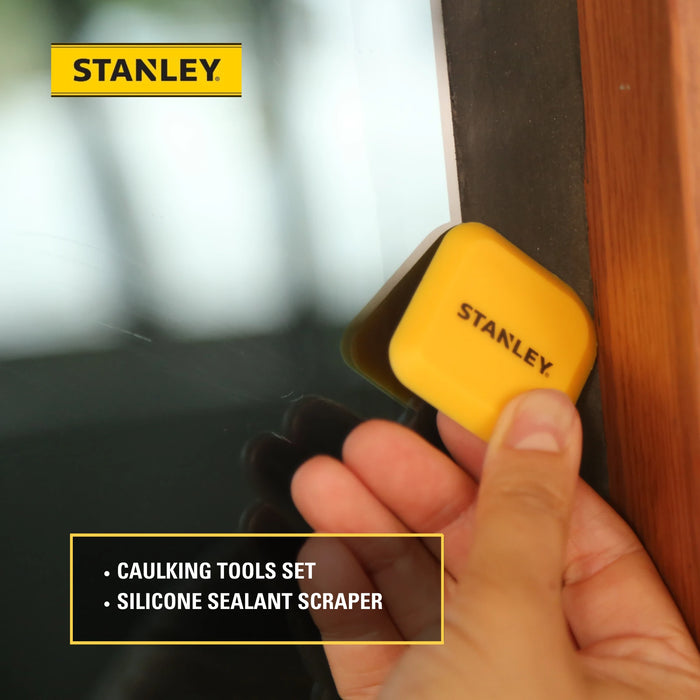 Stanley Caulking Tool Set – Sealant Scraper & Caulk Smoother Pads