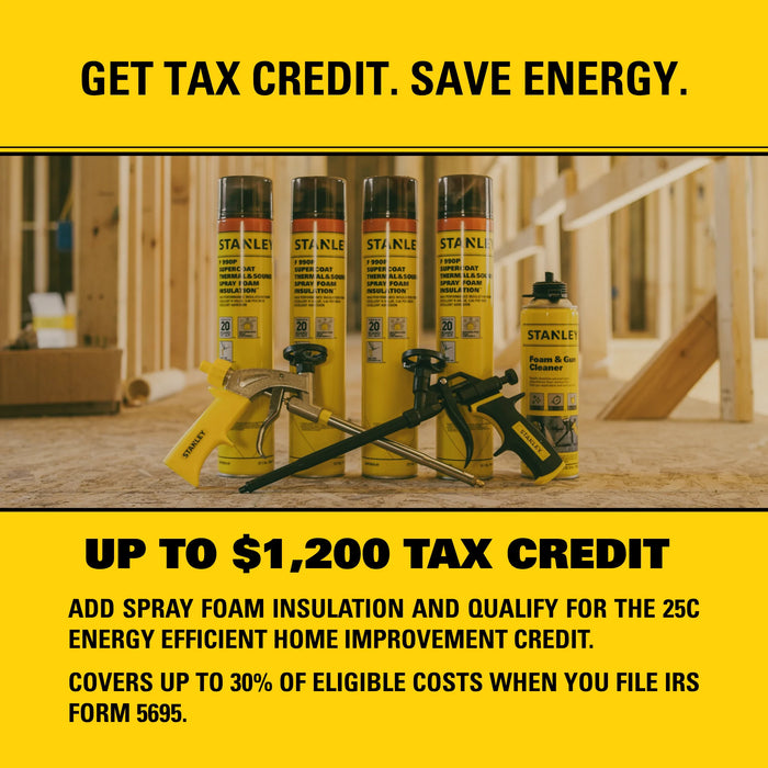 Stanley F990P SuperCoat Thermal & Sound Spray Foam Insulation Kit (Closed Cell), Class A Fire Rated, 27.1oz