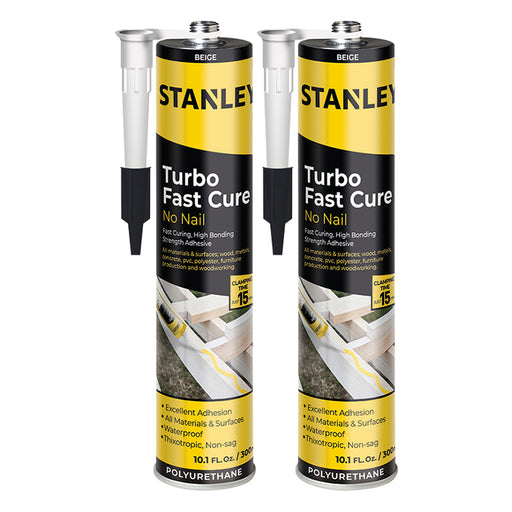 Stanley Turbo Fast Cure No Nail Polyurethane Adhesive - 2 Tube