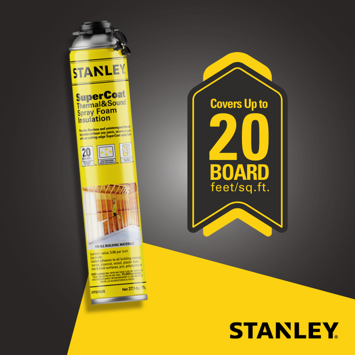 Stanley SuperCoat Thermal & Sound Insulation Spray Foam, (Closed Cell)